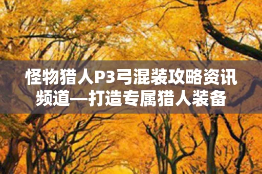 怪物猎人P3弓混装攻略资讯频道图片