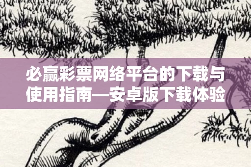必赢彩票网络平台的下载与使用指南图片