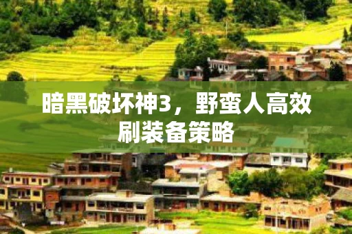 野蛮人高效刷装备策略图片