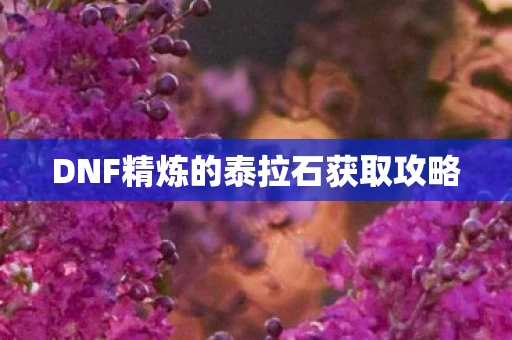 DNF精炼的泰拉石获取攻略图片