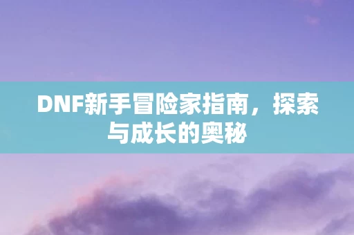 DNF新手冒险家指南图片