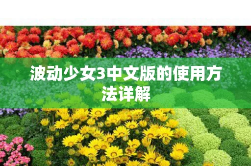 波动少女3中文版的使用方法详解图片