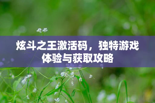独特游戏体验与获取攻略图片