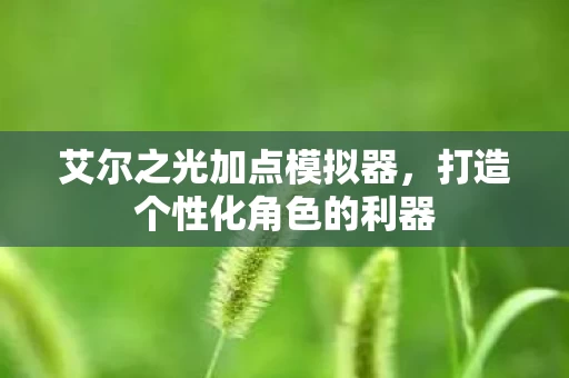 打造个性化角色的利器图片