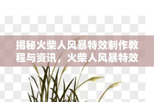 揭秘火柴人风暴特效制作教程与资讯图片