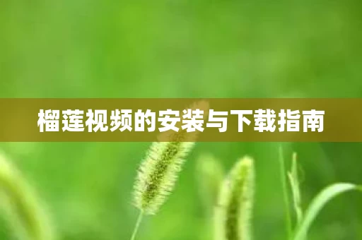榴莲视频的安装与下载指南图片