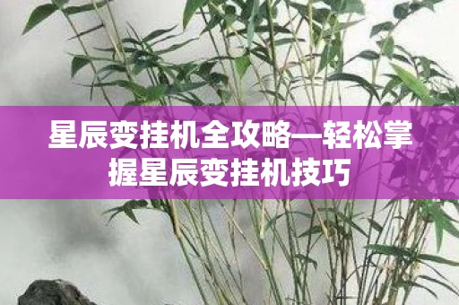 轻松掌握星辰变挂机技巧图片