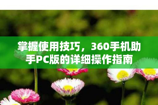 360手机助手PC版的详细操作指南图片