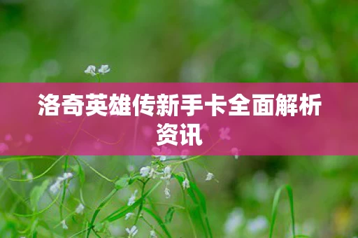 洛奇英雄传新手卡全面解析资讯图片