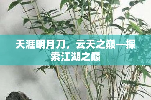 探索江湖之巅图片