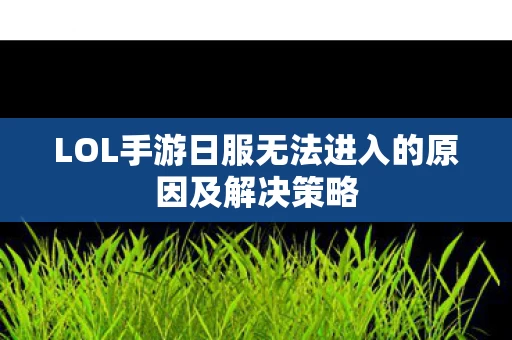 LOL手游日服无法进入的原因及解决策略图片