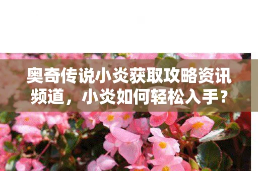 奥奇传说小炎获取攻略资讯频道图片