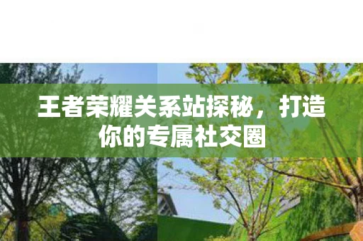 王者荣耀关系站探秘图片