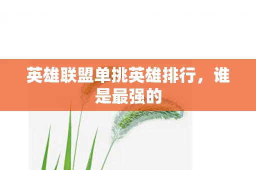英雄联盟单挑英雄排行图片