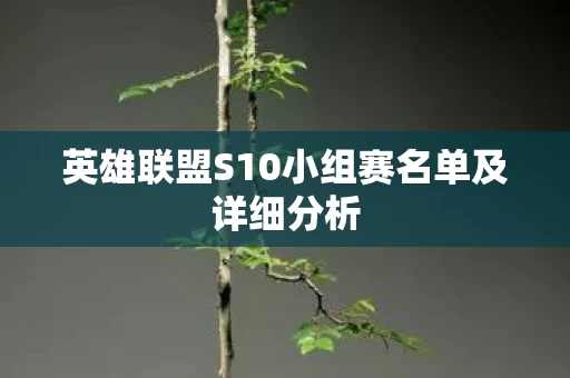 英雄联盟S10小组赛名单及详细分析图片