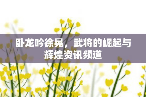 武将的崛起与辉煌资讯频道图片