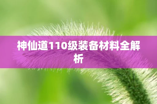 神仙道110级装备材料全解析图片