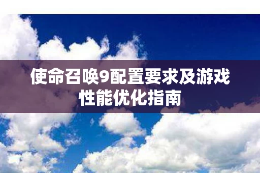 使命召唤9配置要求及游戏性能优化指南图片
