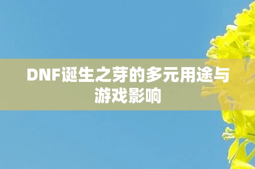 DNF诞生之芽的多元用途与游戏影响图片