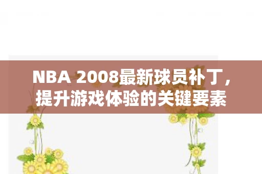 NBA 2008最新球员补丁图片